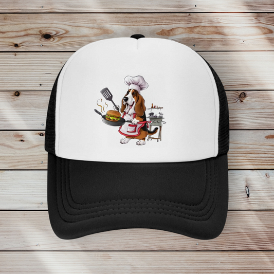 Basset Hound Chef in the Kitchen Trucker Hat