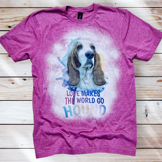 Basset Hound Love Makes The World Go Hound T Shirt