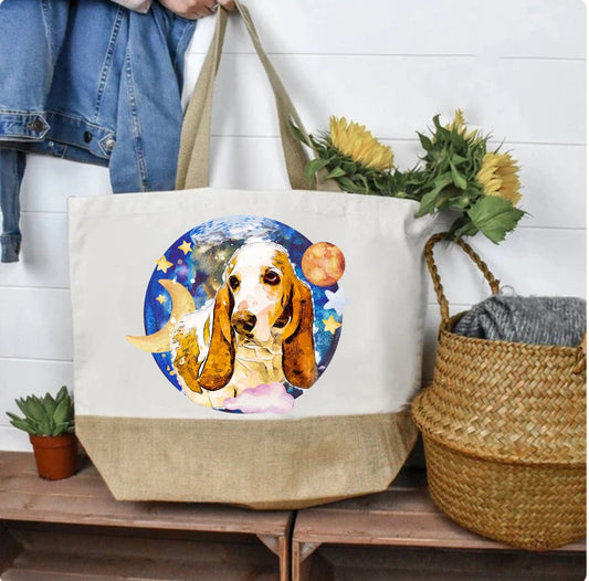 Basset Hound Moon and Stars Premium Tote