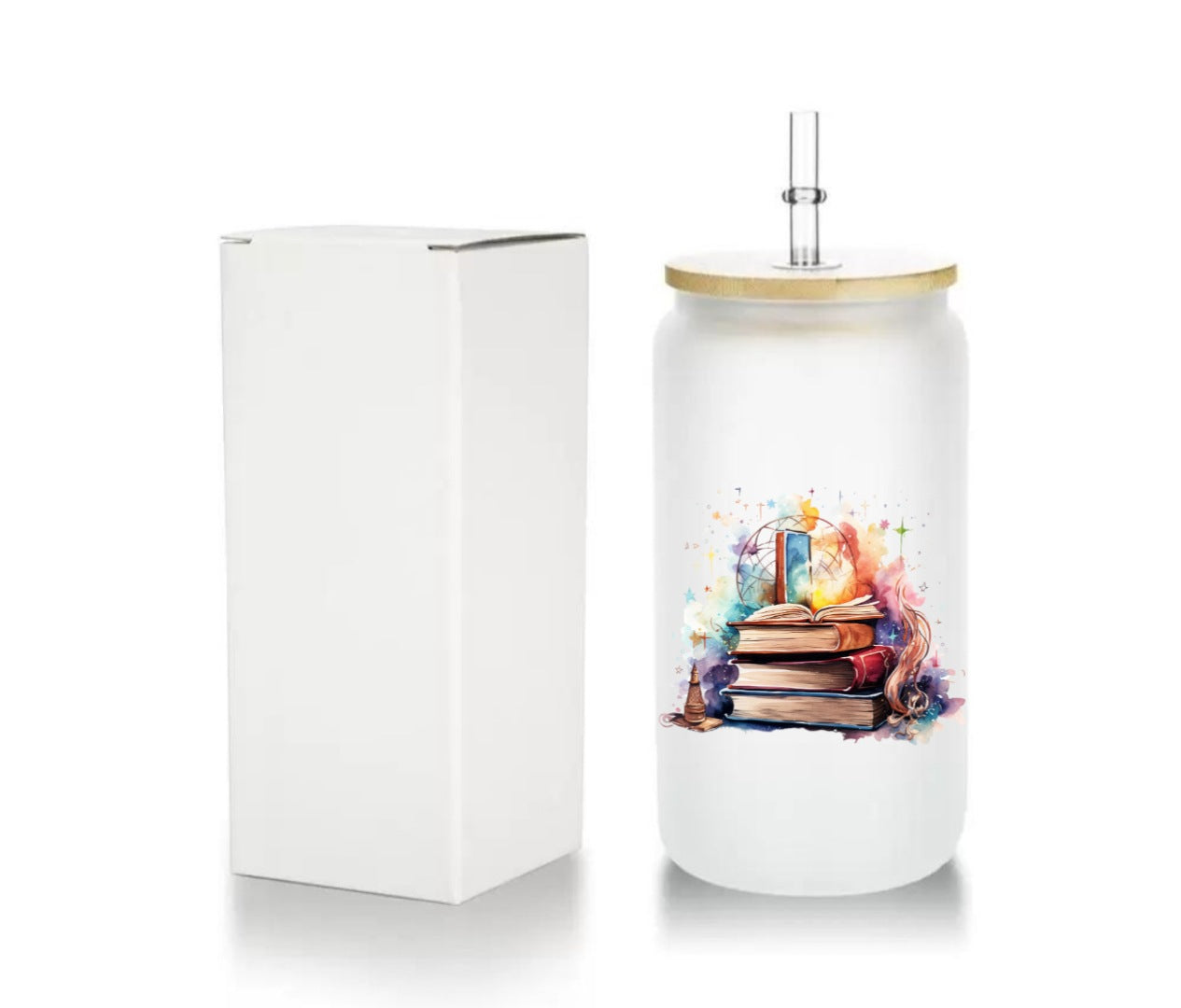 Magical Books Frosted Glass Tumbler