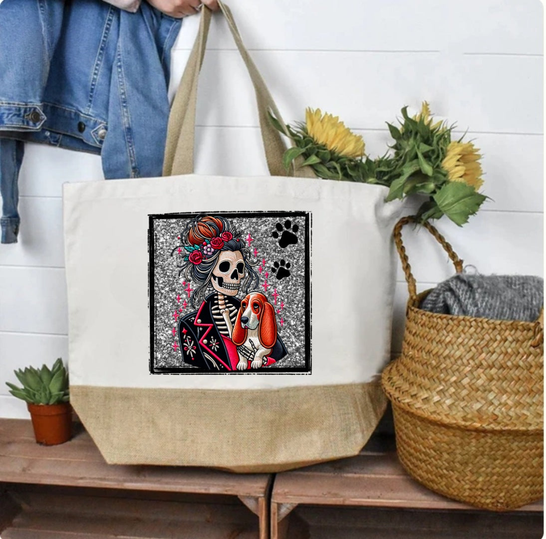 Basset Hound Skelly Mom Premium Tote