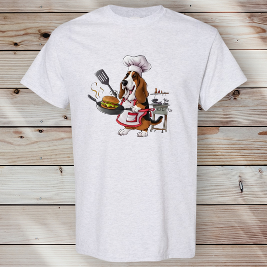 Basset Hound Chef in the Kitchen T Shirt