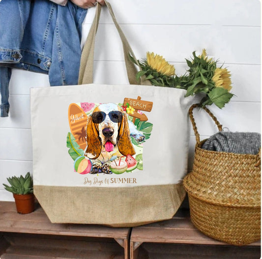 Basset Hound Dog Days of Summer Premium Tote