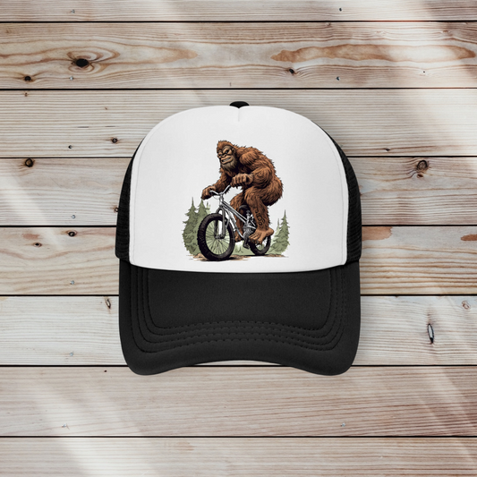 Bigfoot On Bike Trucker Hat