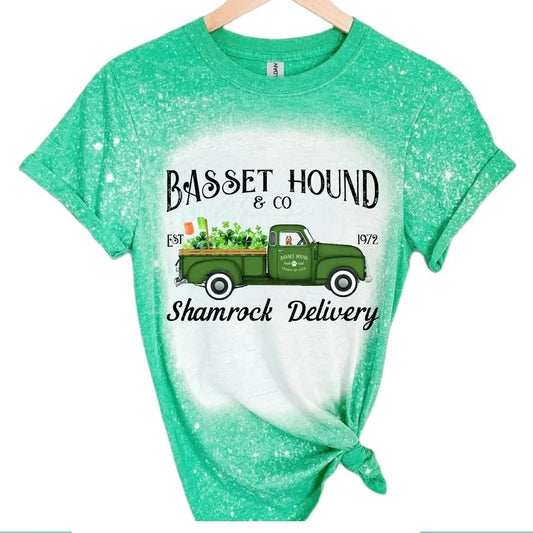 Basset Hound Shamrock Delivery T Shirt