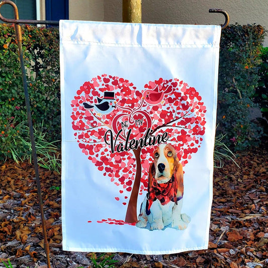 Basset Hound Valentine Garden Flag