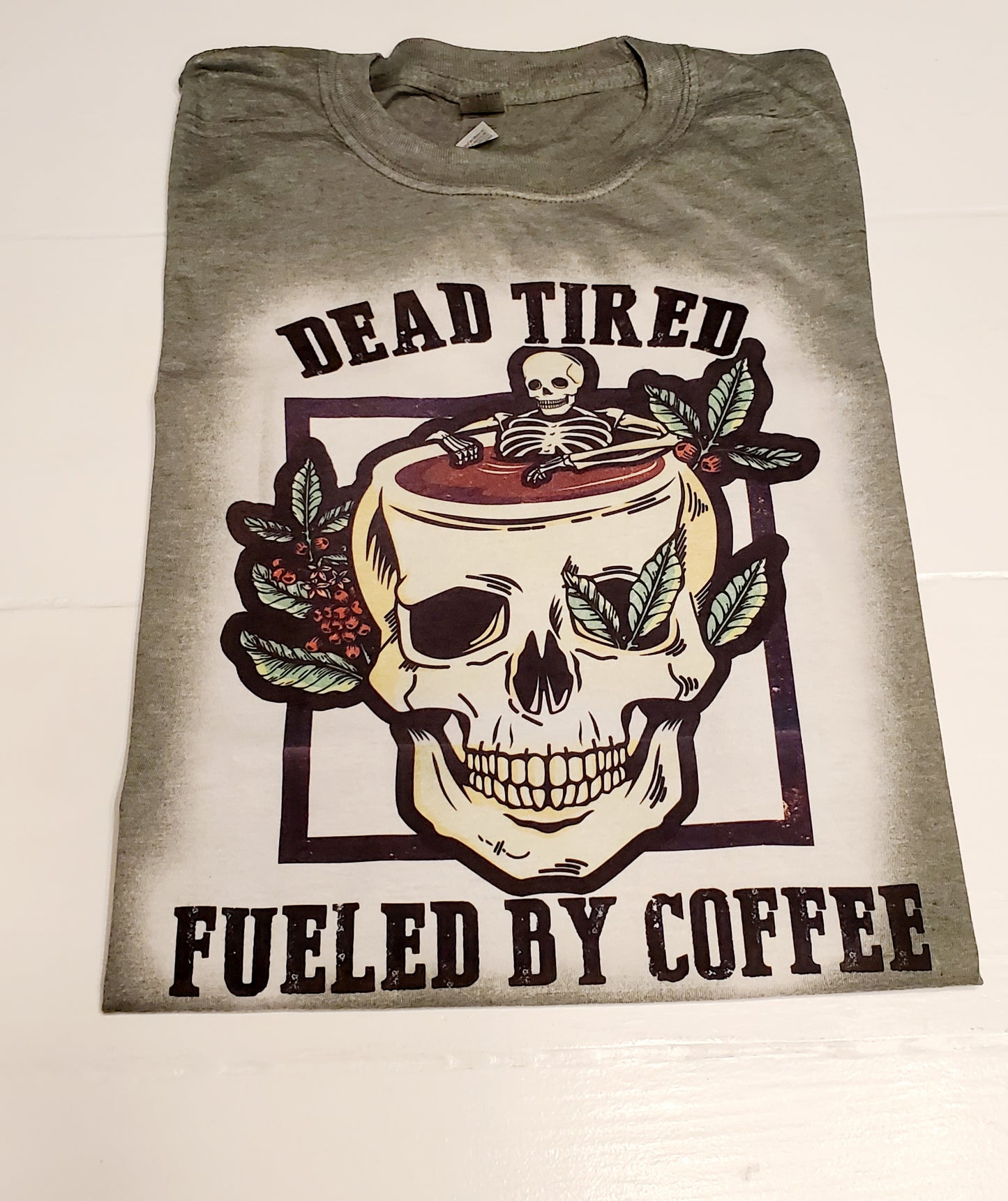 "Dead tired, fueled by coffee" T Shirt