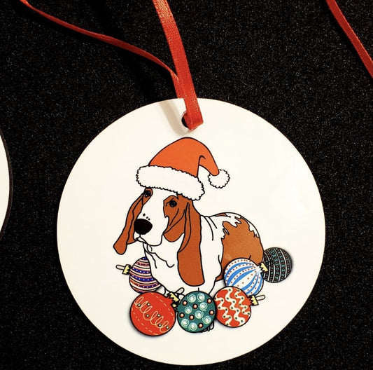 Basset Hound Christmas Ornaments